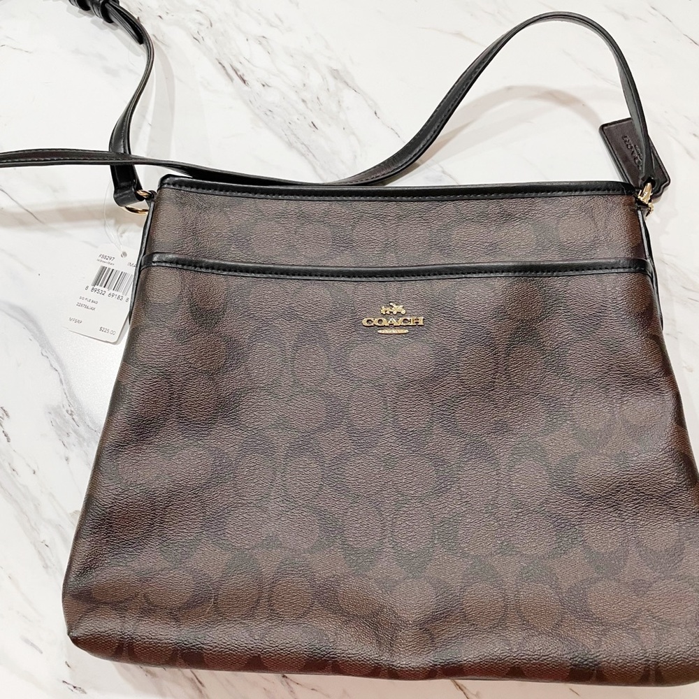 NWT Brown Leather Coach Crossbody Purse